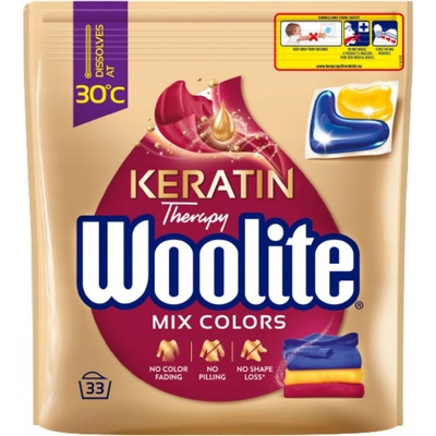 Woolite Mix Colors s keratínom Kapsule na farebné tkaniny 33 PD