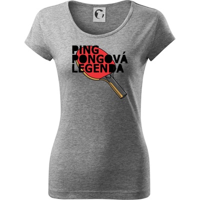 Ping Pongová legenda Pure dámske tričko Tmavosivý melír