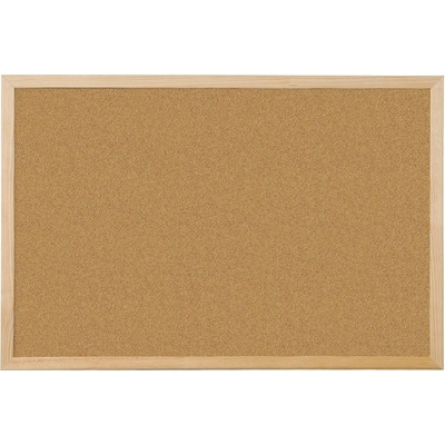 Q-Connect® KF03565 Korková nástenka na špendlíky 40 x 30 cm hnedá s dreveným rámom