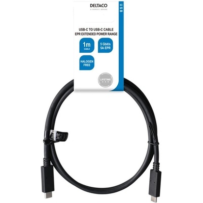 Deltaco USBC-1501-LSZH USB 3.2 Gen1 Typ C/Typ C, 240W, 1m, černý