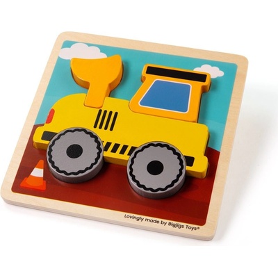 Bigjigs Vkládací puzzle bagr