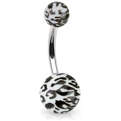 Šperky4U piercing do pupíku tygrovaný BA01089-W