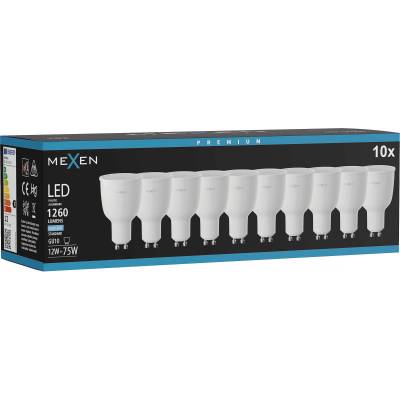 Mexen Nova 10x LED крушка GU10, 12W, Студено - 6500K, 1260 lm - L108-GU10-1265-01x10 (L108-GU10-1265-01x10)