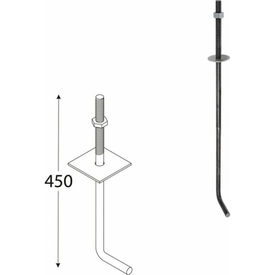 Domax SK stavebná kotva 450 450 mm x M12 10 ks