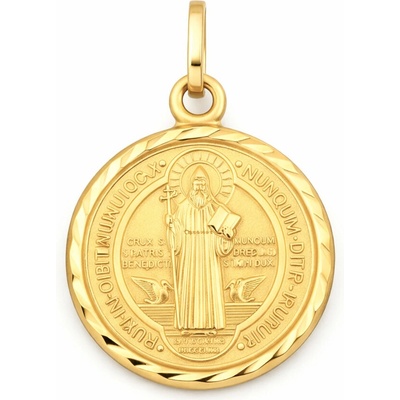 Argento Zlatý prívesok medaila sv. Benedikta 8A149