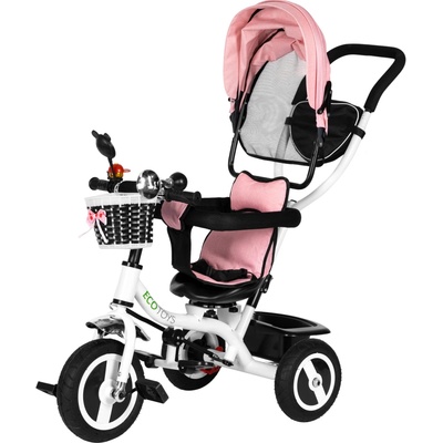 ECOTOYS s otočným sedadlem a gumovými koly růžová