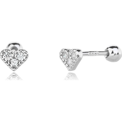 Jan Kos jewellery Stříbrné náušnice s bílým zirkonem MHT-822