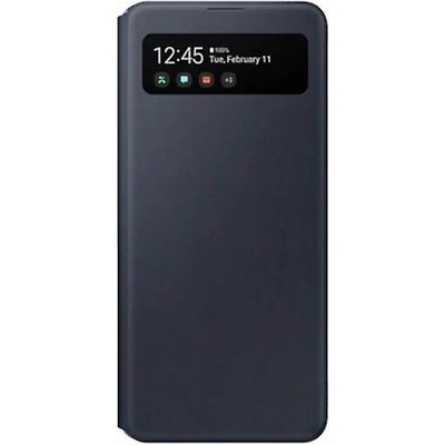 Samsung Galaxy S-View Wallet Cover EF-EA415PB - оригинален калъф през който виждате информация от дисплея за Samsung Galaxy A41 (черен)