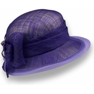Krumlovanka Dámský elegantní společenský klobouk sinamay hat Co-13248 fialový