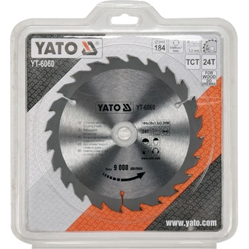 YATO pilový kotouč na dřevo 184x30 mm YT-6060
