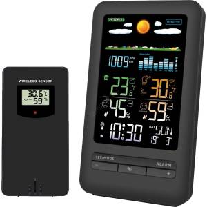 Solight TE87 - Метеостанция с LCD дисплей, 2xAA, черна (SL1572)