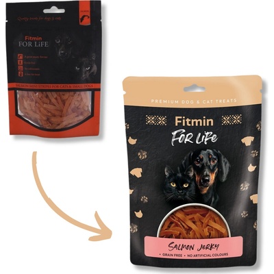 FITMIN For Life Jerky lososová pre psov a mačky 70 g