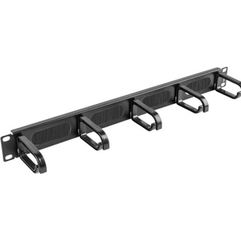 Lanberg 19" cable management AK-1203-B brush panel 5 rings- type b 1U, black (AK-1203-B)
