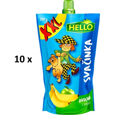 Hello XXL ovocná vrecúško s banánmi 10 x 200 g