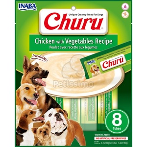 Inaba Foods Dog Churu пюре - пиле и зелечуци 8 x 20 г
