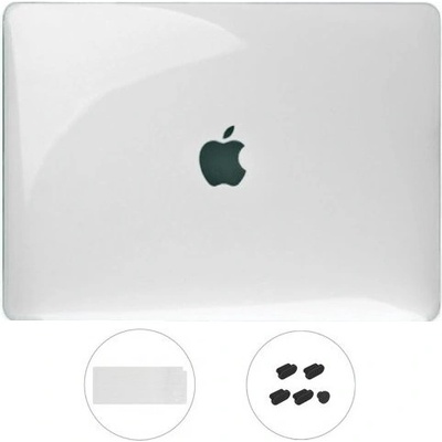 3в1 лъскава кейс с изключително тънко покритие за EU клавиатура и тапи за портовете за MacBook Pro 15" с тъчбар (A1707 / A1990) - чист (43376)