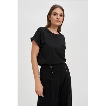 Moodo Дамска тениска с мъниста Moodo - черна Moodo | Cheren | ЖЕНИ | XS