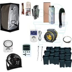 Mammoth Пълен комплект палатка за отглеждане на растения Mammoth Pro 150 × 150 × 200см / 1000W (9405)