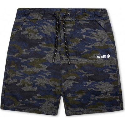 Wolf chlapecké kraťasy T2338 modrý maskáč