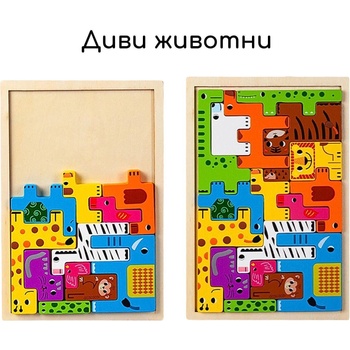 Image 1 of Дървена играчка Тетрис пъзел
