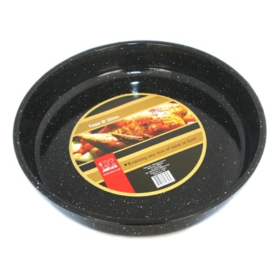 Румънски емайл РЯ-Тава кръг ПЛИТКА Ø36хh6cm ЧЕРНА (442/36) (016091)