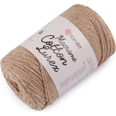 Pletací příze Macrame Cotton lurex 250 g - 4 (735) béžová zlatá