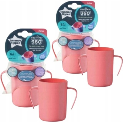 Tommee Tippee netekoucí hrnek Easiflow 360°s držadly růžová 200 ml