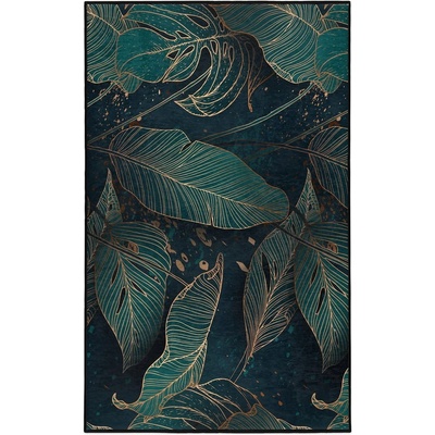 Mila Home Килим подходящ за пране в петролен цвят 120x180 cm Midnight Jungle - Mila Home (HKC-DikHali-40-120x180)