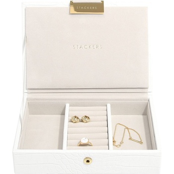 Stackers Ковчеже за бижута Stackers Croc с капаче минi бяло (74342)