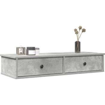 vidaXL Стенен рафт с чекмеджета 100x37, 5x19 см инженерно дърво (859962)