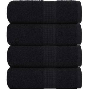 vidaXL Кърпи за пране FROGN 4 бр. Черни 30x30 см 360 г/м2 (136945)