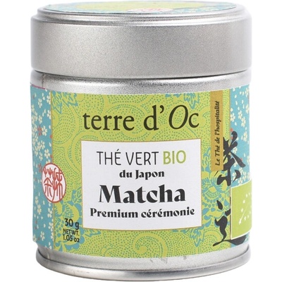 Terre d'Oc Matcha BIO Zelený čaj Matcha v dóze, 30 g