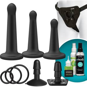 Doc Johnson Vac-U-Lock Platinum Silicone Pegging Set Black