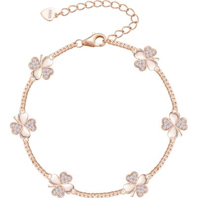 Olivie Stříbrný náramek ČTYŘLÍSTEK ROSE 9718
