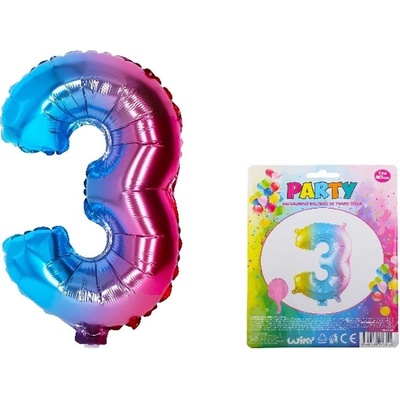 Wiky Balónek nafukovací číslo 3 duhový
