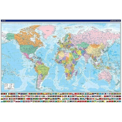 Svět politický v češtině - nástěnná mapa 136 x 96 cm v černém hliníkovém rámu