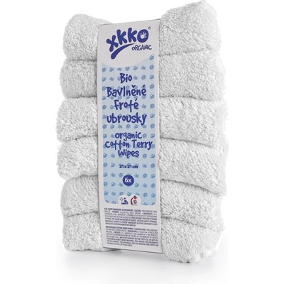 XKKO BIO bavlnené obrúsky Organic 21x21 biele