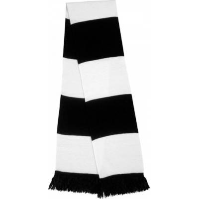 Result Winter Essentials sportovní pruhovaná šála z polyakrylu bílá černá RT146X