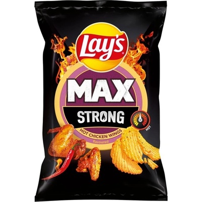 Lay's Max Strong smažené bramborové lupínky s pikantní příchutí 120 g