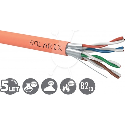 Solarix 26000037 CAT6A STP LSOH B2ca s1 d1 a1, cívka, 500m