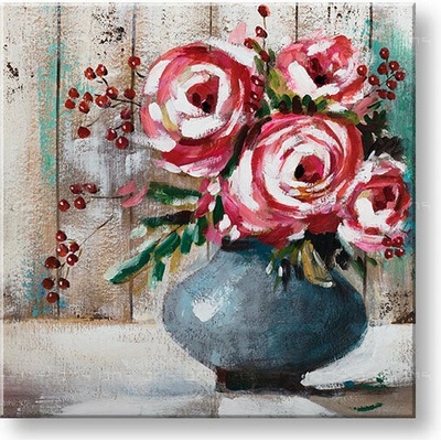 Maľovaný obraz na stenu KVETY 70x70 cm - 70×70 cm / Klasický 2 cm