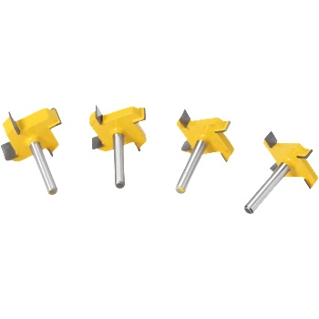 Twotrees Фреза за канали с четири остриета 6 mm комплект от 4 броя - Жълт (TT-116400047)