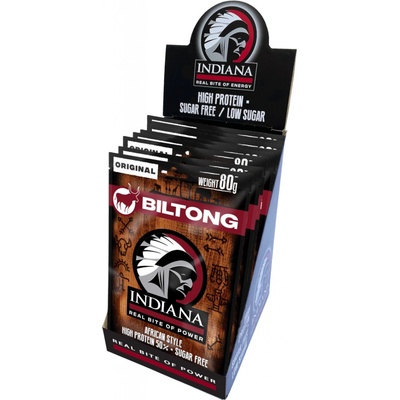 Indiana Jerky sušené hovězí maso Biltong Original 10 ks 800 g