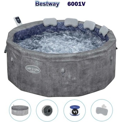 Bestway Надуваемо джакузи Bestway 6001V Carrara Smart AirJet 6, 170x65 см (6001V Carrara Smart AirJet 6)