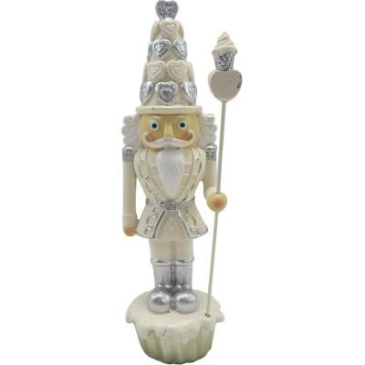 Clayre & Eef Béžová dekorace socha Louskáček s muffinky - 5*5*16 cm