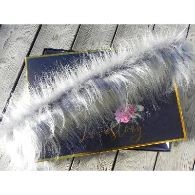 Umelá kožušina, oceľová, 90 mm vlas kožušinový lem: (10 cm x 148 cm)