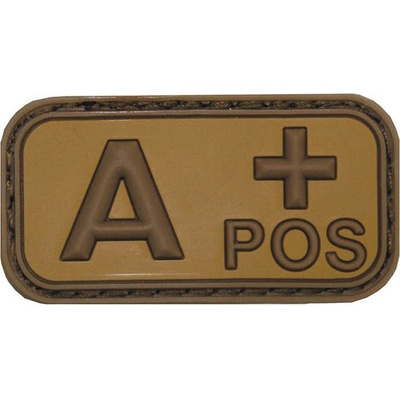 MFH nášivka krvná skupina 3D A positive khaki 5x2,5cm