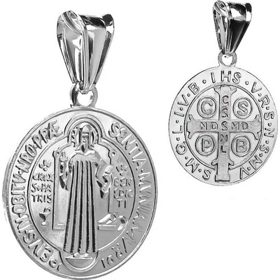 Argento Stříbrný přívěsek medailka sv. Benedikta 85013