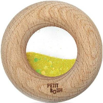 Petit Boum Senzorické chrastítko Calm žluté