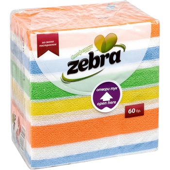 Зебра Салфетки райе 60бр (62)